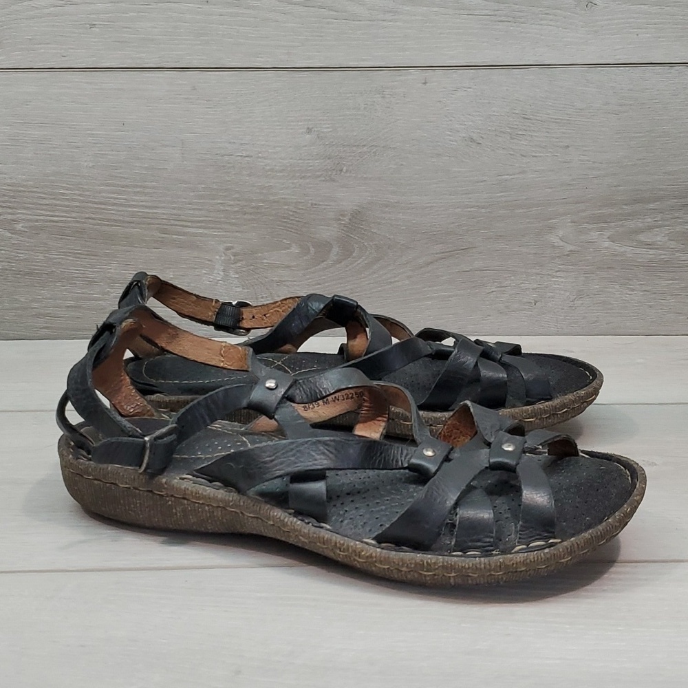 Born Women Comfort Leather Ankle Strappy Sandals shoes sz 8